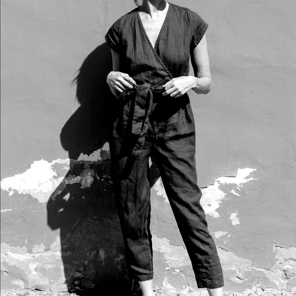 notPERFECTLINEN Wrap Jumpsuit